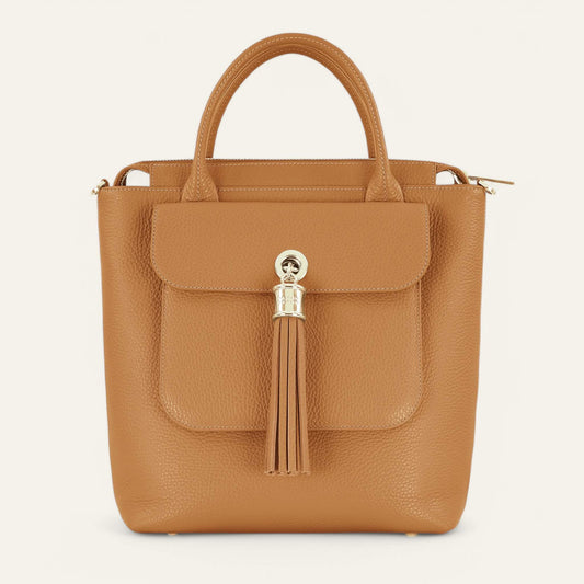 Mini P Backpack | Tan with Gold hardware