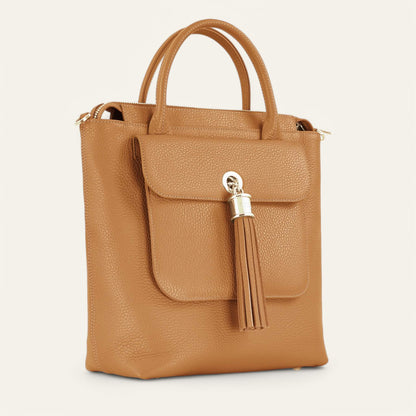 Mini P Backpack | Tan with Gold hardware