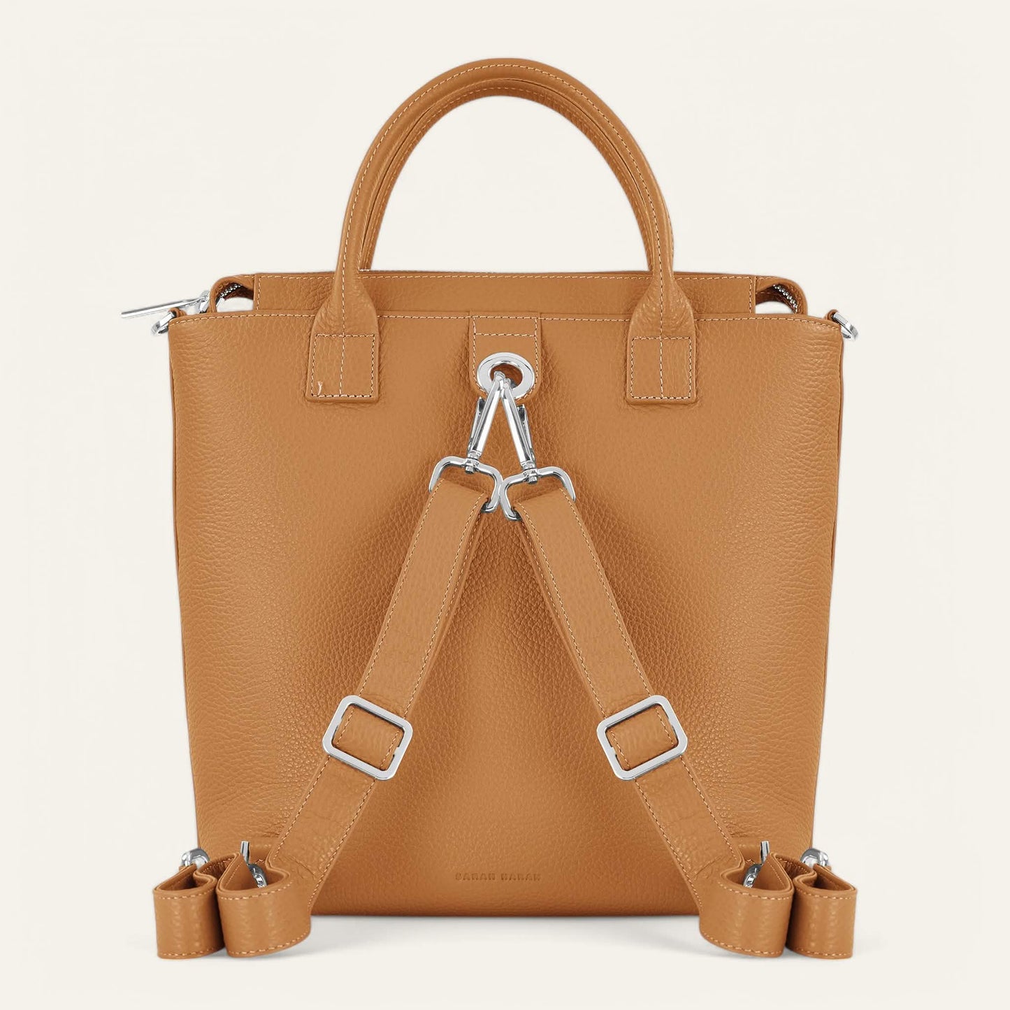 Mini P Backpack | Tan with Silver hardware