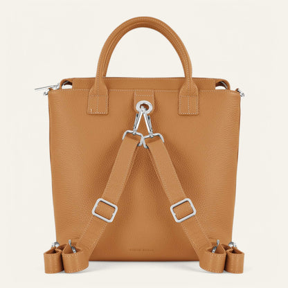 Mini P Backpack | Tan with Silver hardware