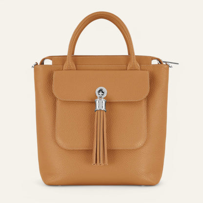 Mini P Backpack | Tan with Silver hardware