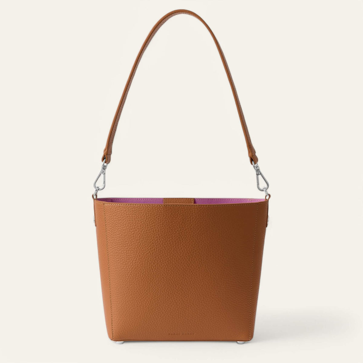 Tan Sarah Haran Mini S Tote with Silver hardware back
