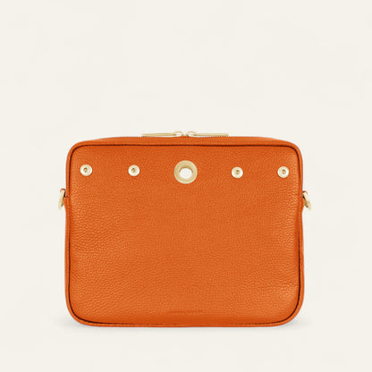 Mia Crossbody | Tangerine with Gold hardware