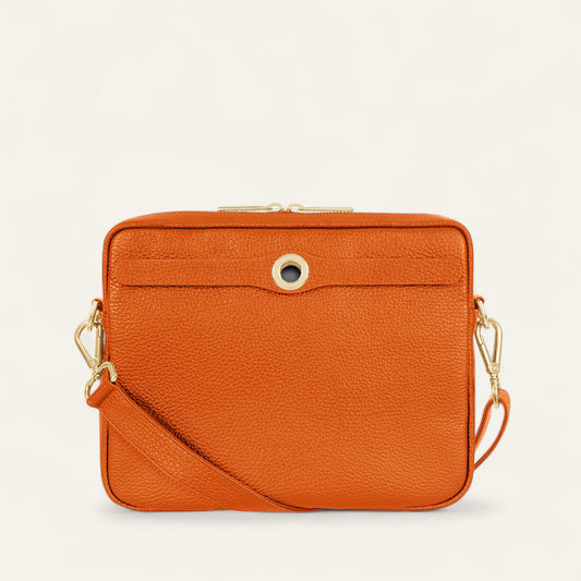 Mia Crossbody | Tangerine with Gold hardware
