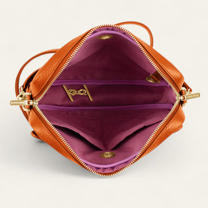Mia Crossbody | Tangerine with Gold hardware