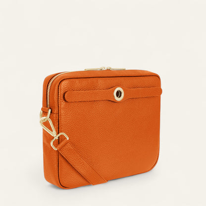 Mia Crossbody | Tangerine with Gold hardware