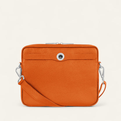 Mia Crossbody | Tangerine with Silver hardware