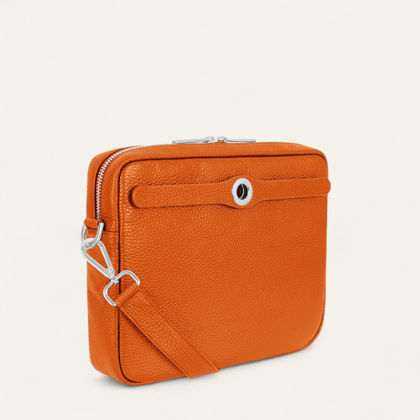 Mia Crossbody | Tangerine with Silver hardware