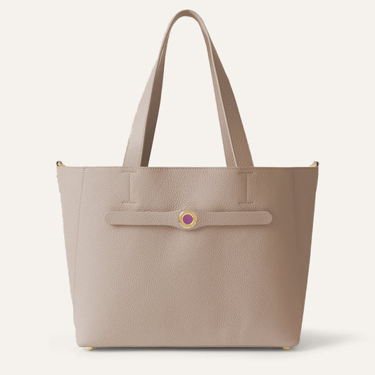 Sarah Tote | Taupe with Gold hardware