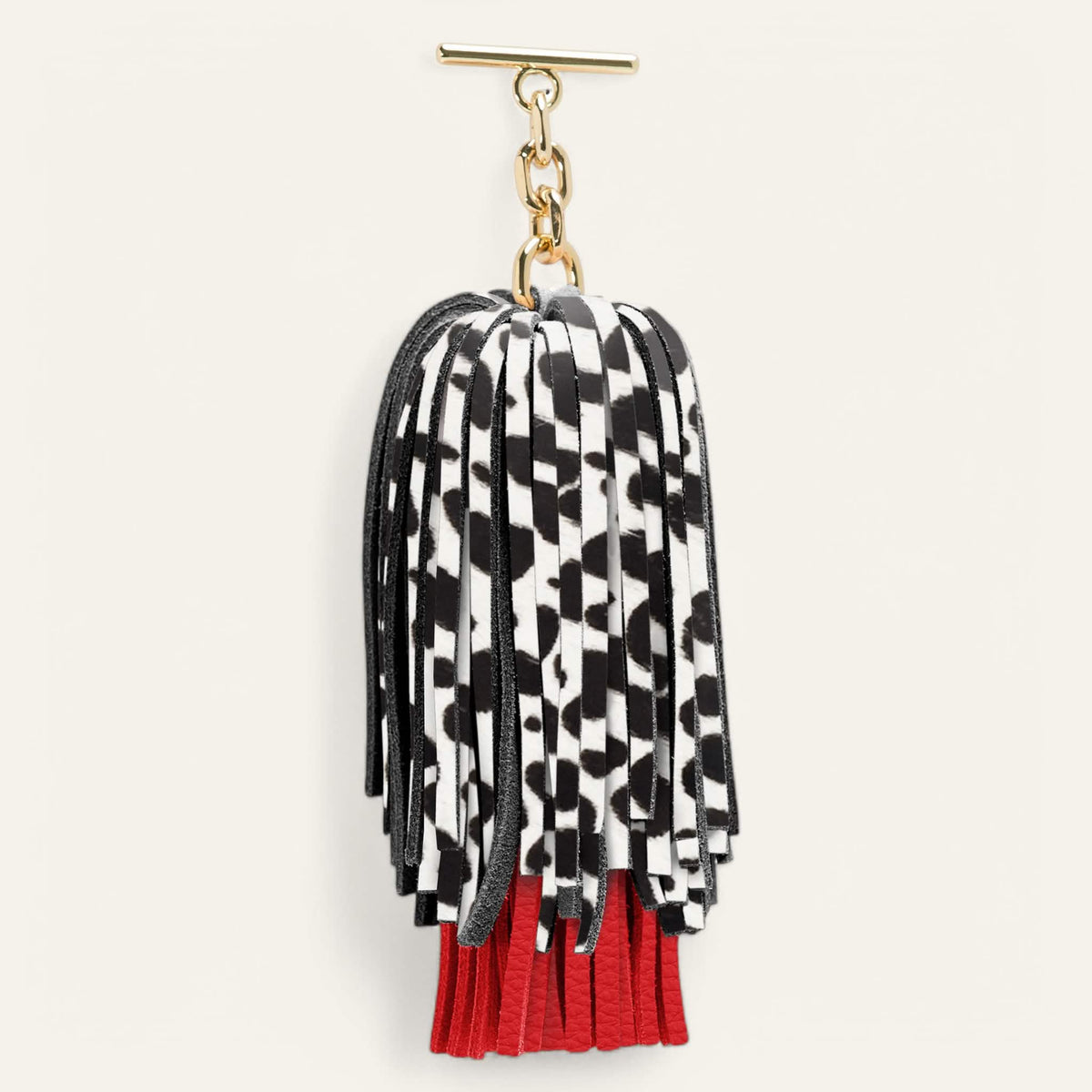 Dalmatian Pillarbox Red Sarah Haran Double Pompom Tassel with Gold hardware